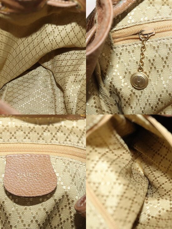 GUCCI Bamboo Backpack Suede Brown Gold 003 2058 0016 Auth LNZ352 main image 4